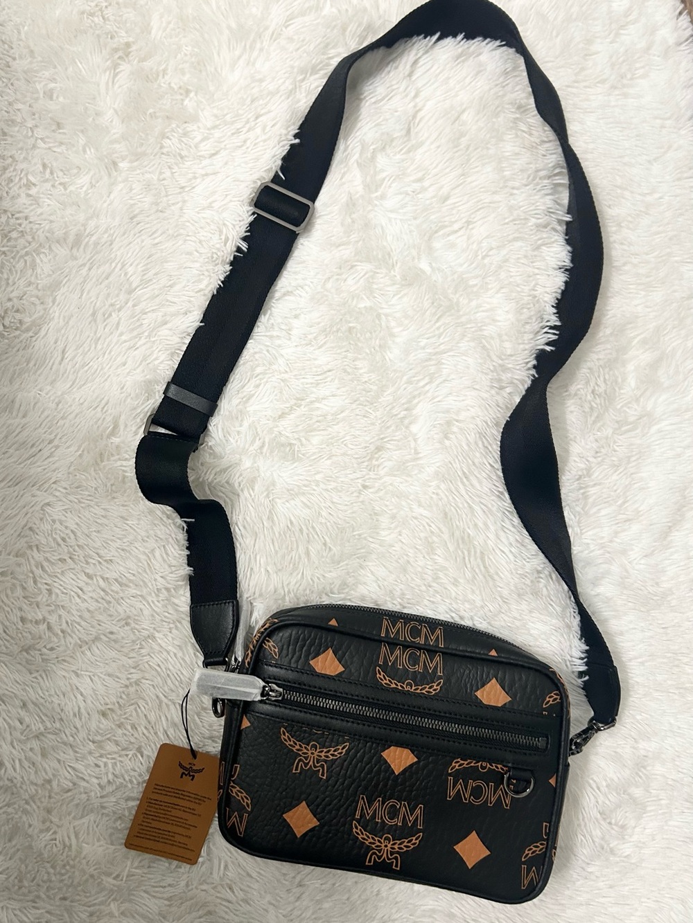 MCM Visetos Crossbody Monogram Bag with Adjustable Strap